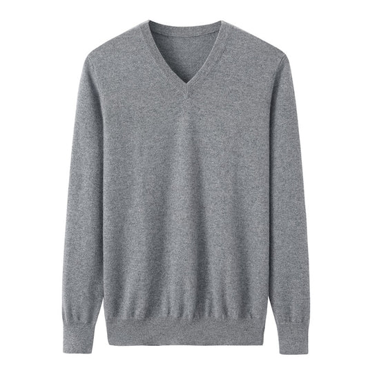 100% cashmere sweater v neck for men