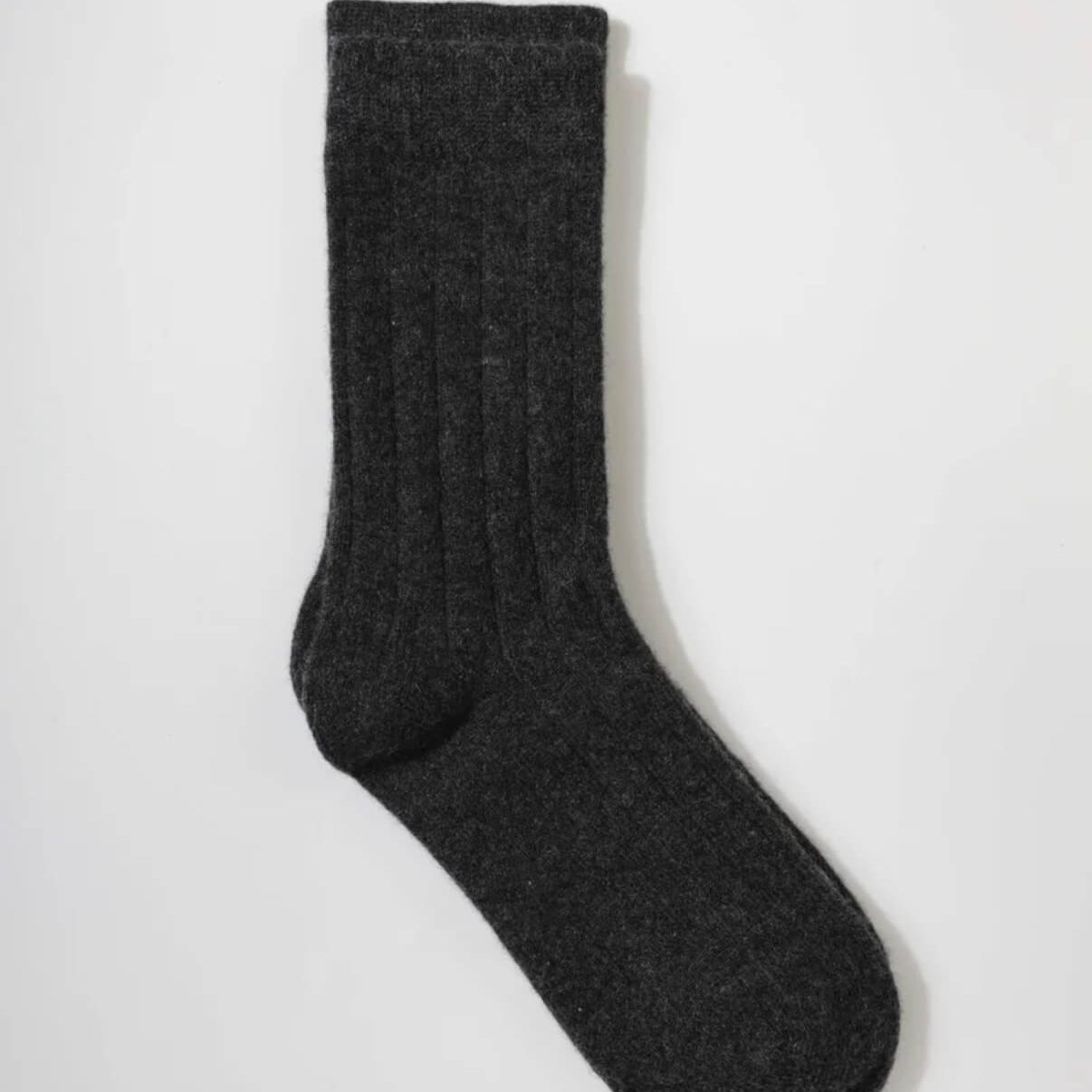 Luxurious Ladies' 100% Cashmere Socks in charcoal grey