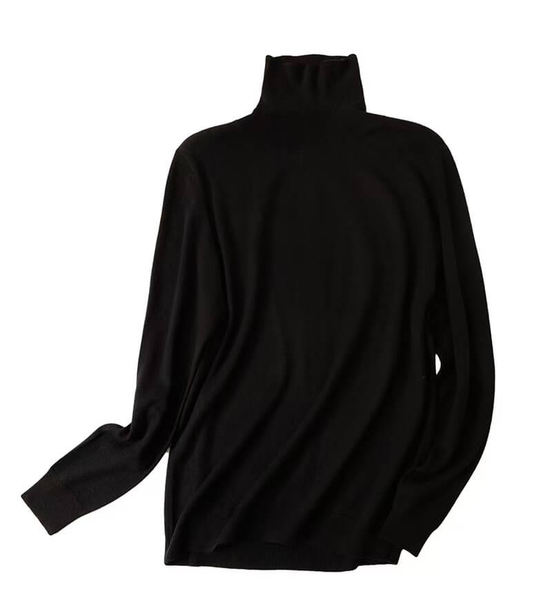 elegant cashmere sweater for coat layering women