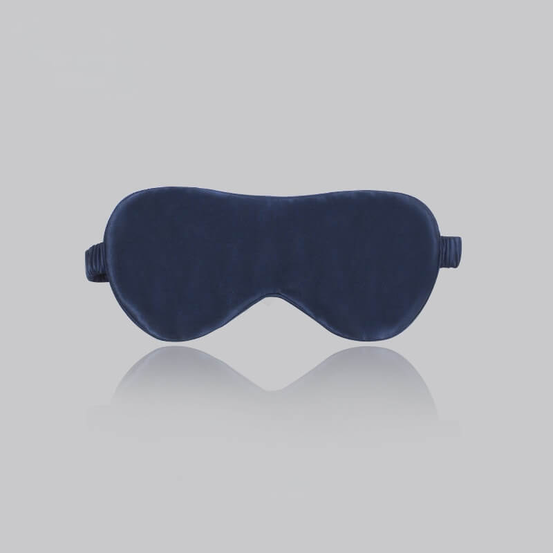 Vinci Cashmere 100% Mulberry Silk Sleep Mask in navy blue 