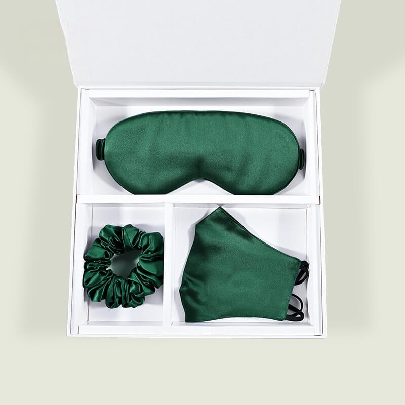 Vinci Cashmere 100% Mulberry Silk Sleep Mask in green