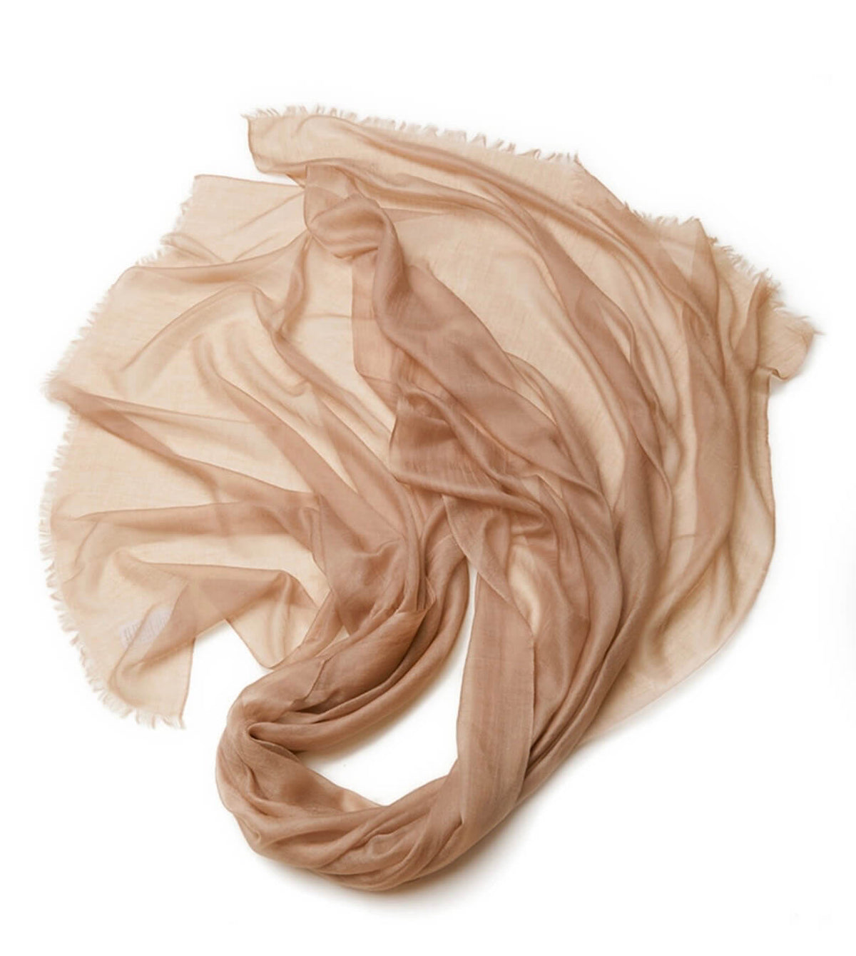 featherweight cashmere scarf with rich wine-red color and delicate folds