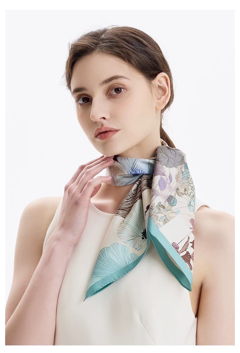 luxury mulberry silk scarf office commuting outfit accessory