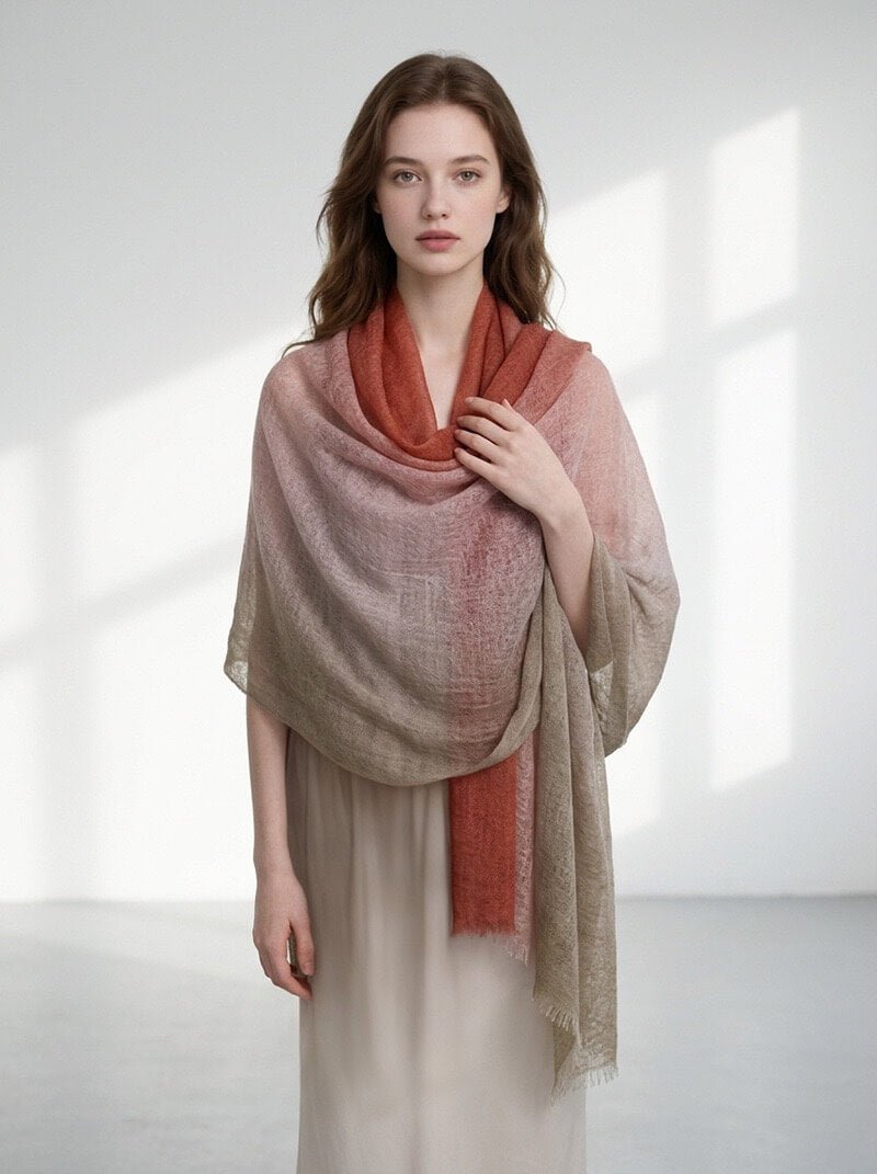 gradient cashmere scarf elegant oversized wrap