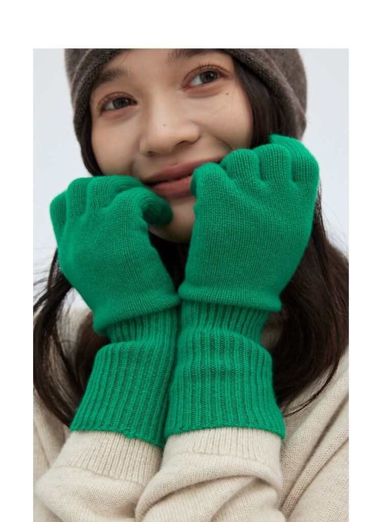 women cashmere gloves for women in green