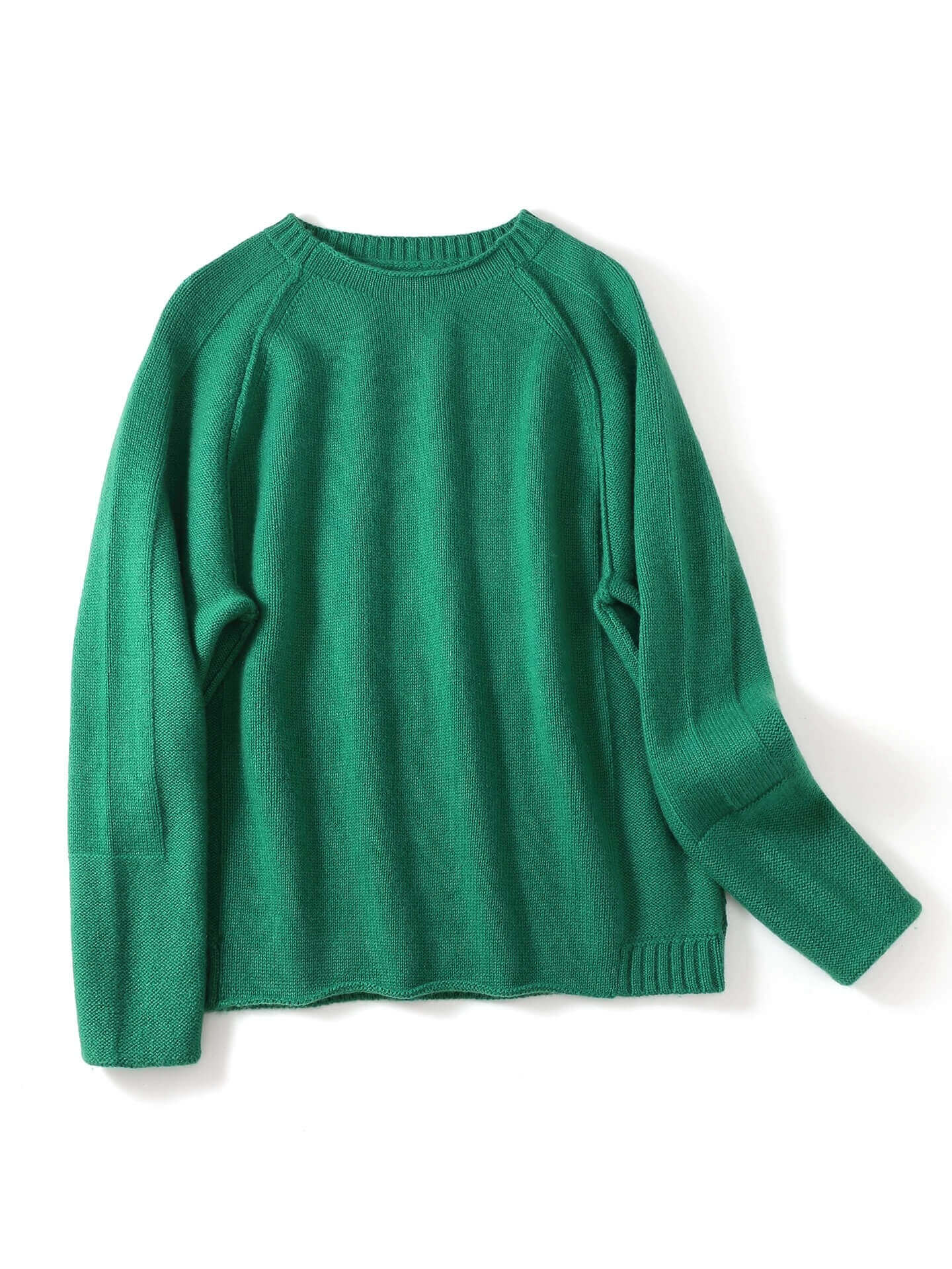 Luxurious 100% Cashmere Crewneck Sweater for Women in green