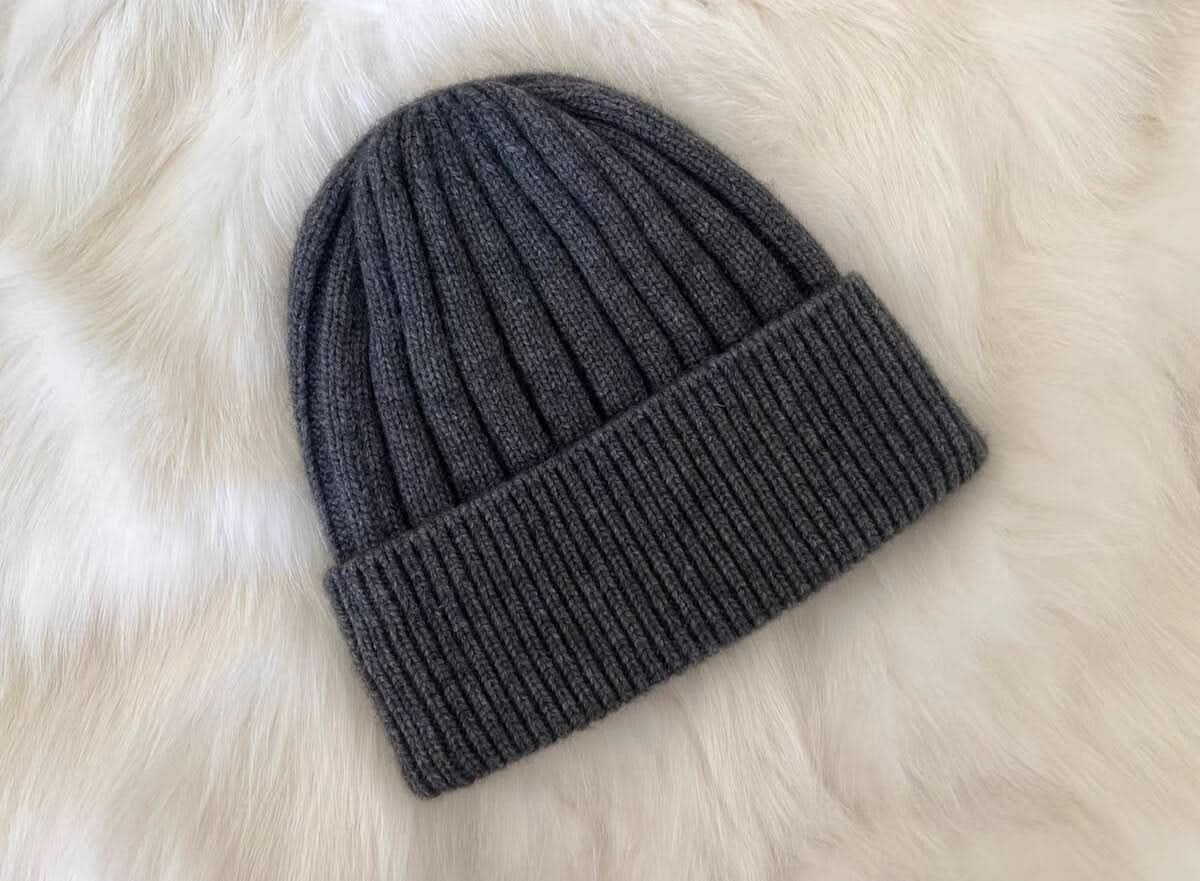 grey cashmere beanie hats