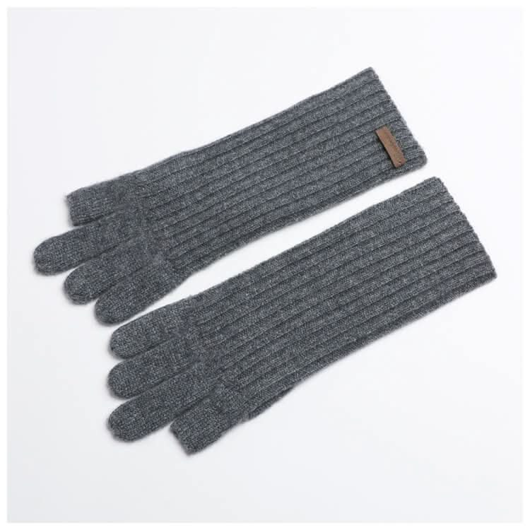 women winter pure cashmere gloves ，Women's Cashmere fingerless Gloves in grey color