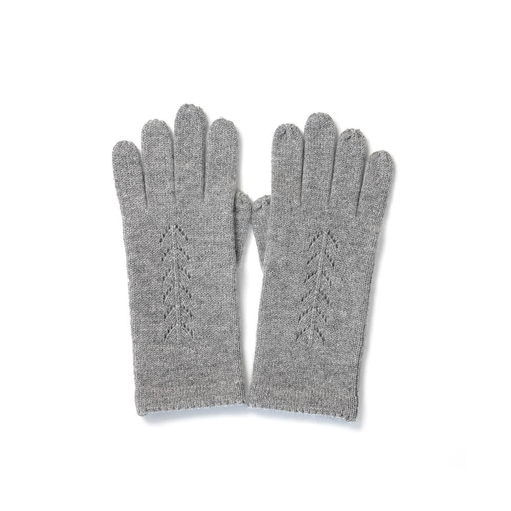 Women's knitted Cashmere Gloves in light grey color