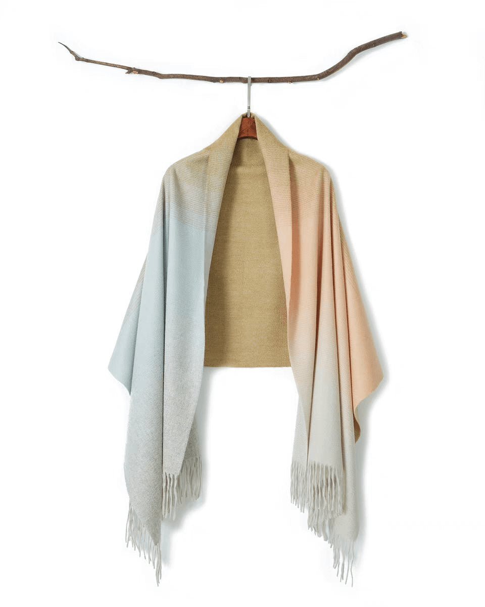 New ombre color thick cashmere scarf shawl，Luxurious Women's 100% Cashmere Shawl Scarf