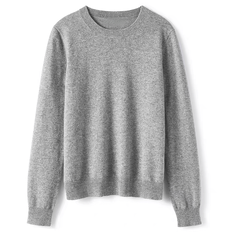 Luxury Women’s 100% Cashmere Sweater in grey