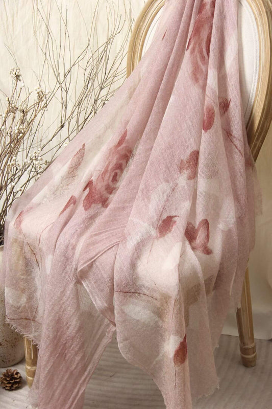 lightweight 100 percent cashmere rose scarf for women spring summer