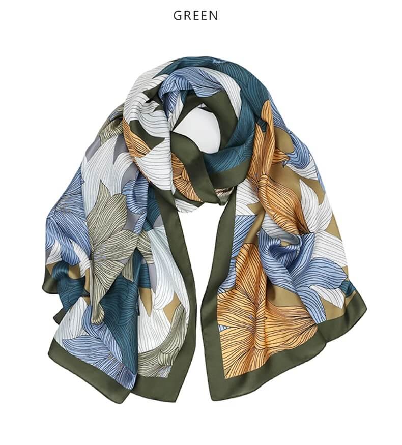 Luxury lily design silk shawl for mothers and elders
