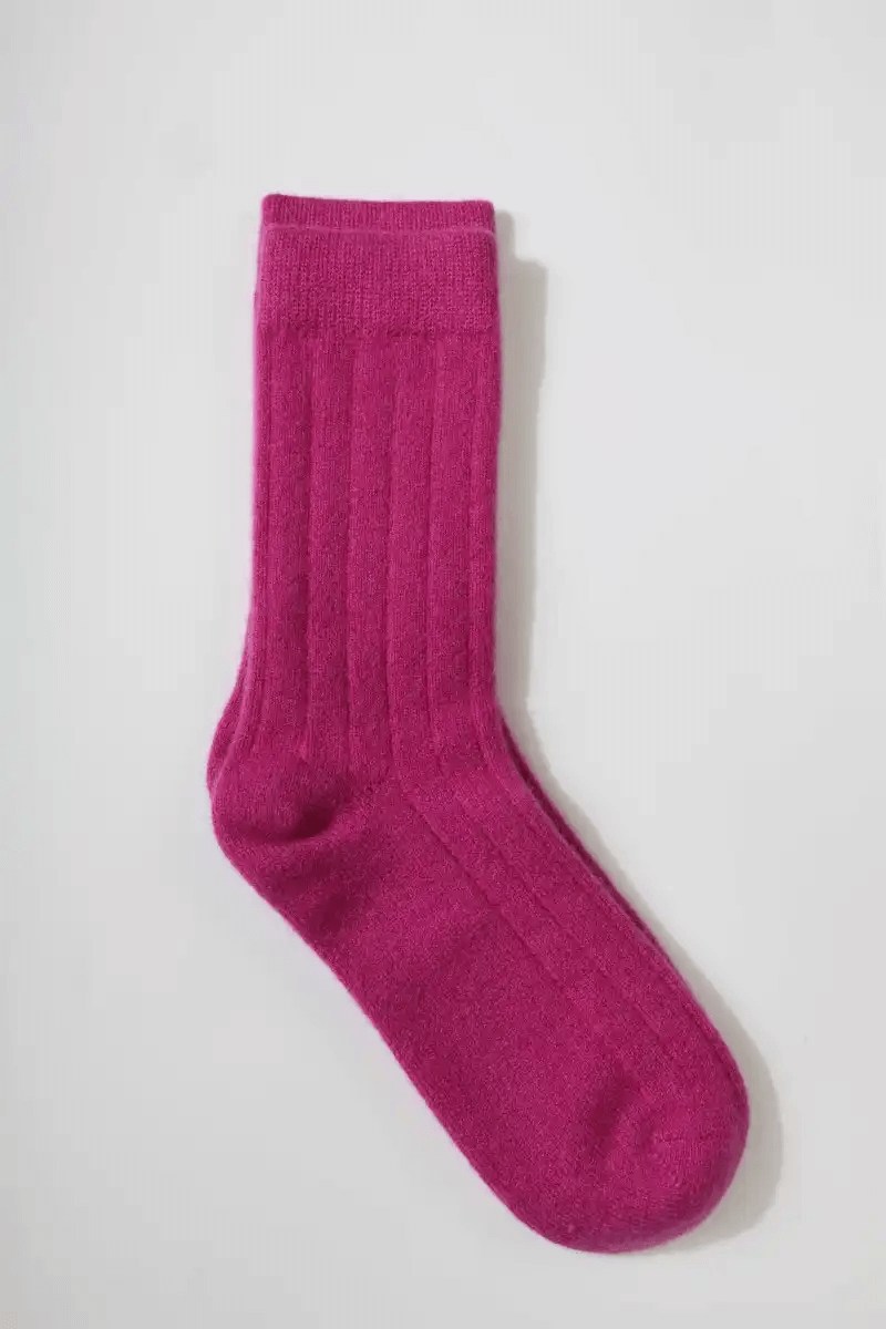 cashmere socks for ladies in hot pink 