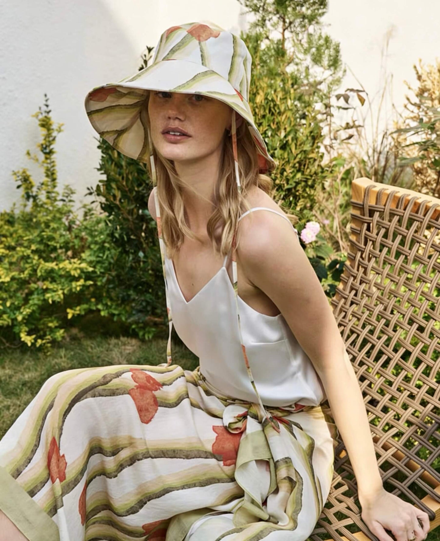 island print beach hat resort wear accessory