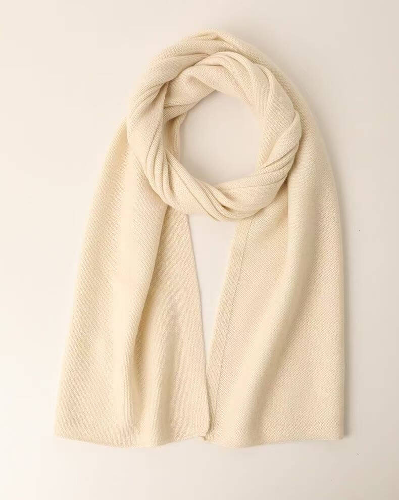 ivory 100% cashmere mini scarf soft luxury winter scarf 152x26cm