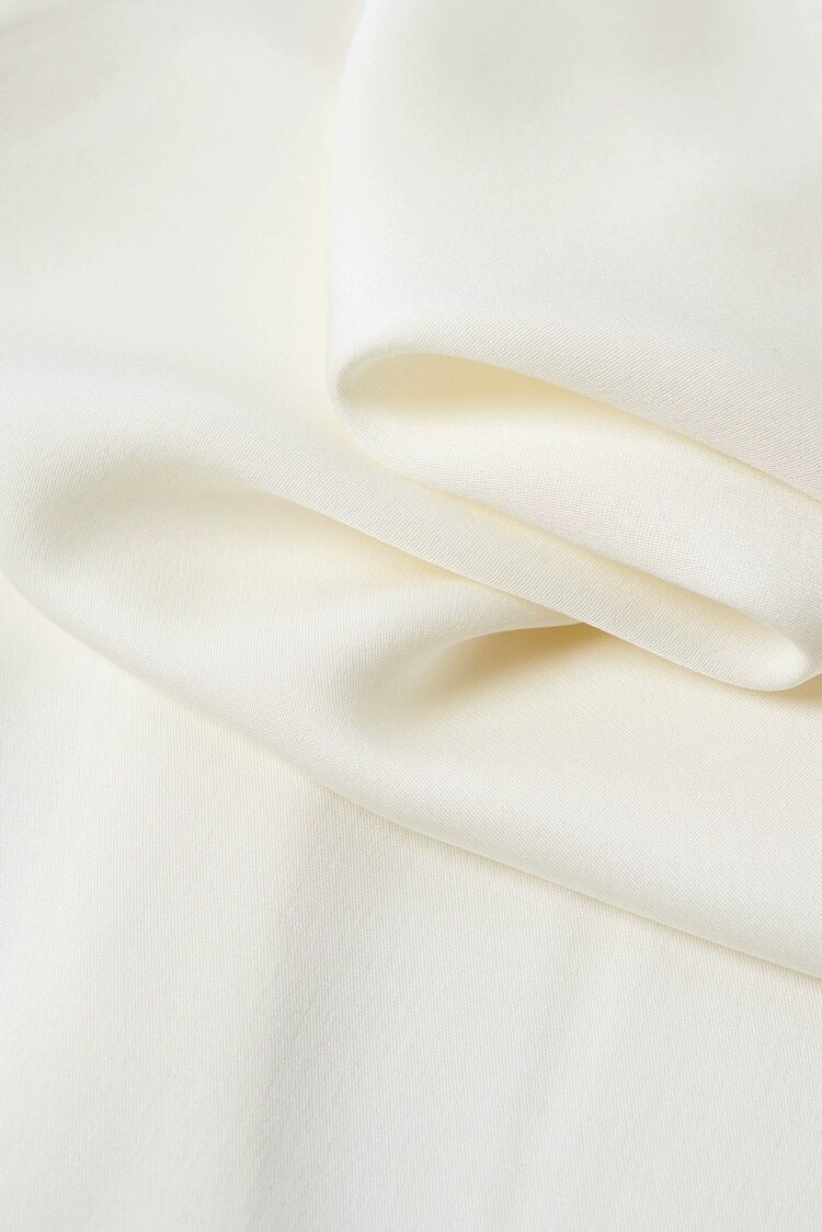 Ivory 24 Momme Double Crepe de Chine Silk Shirt 