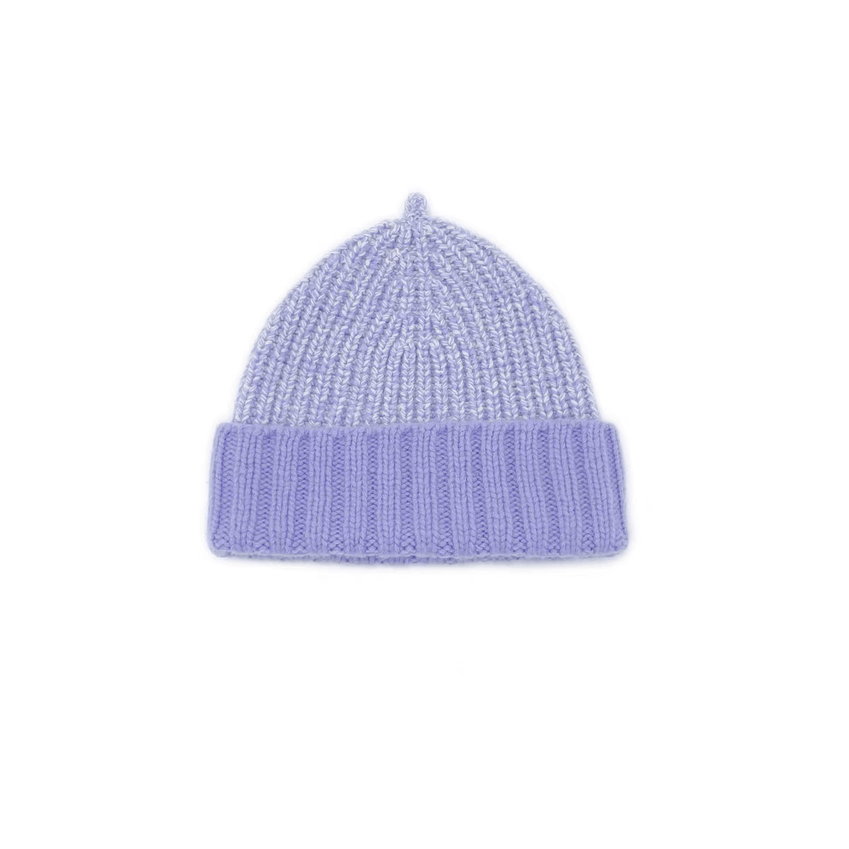 women's chunky lavender cashmere beanie hat