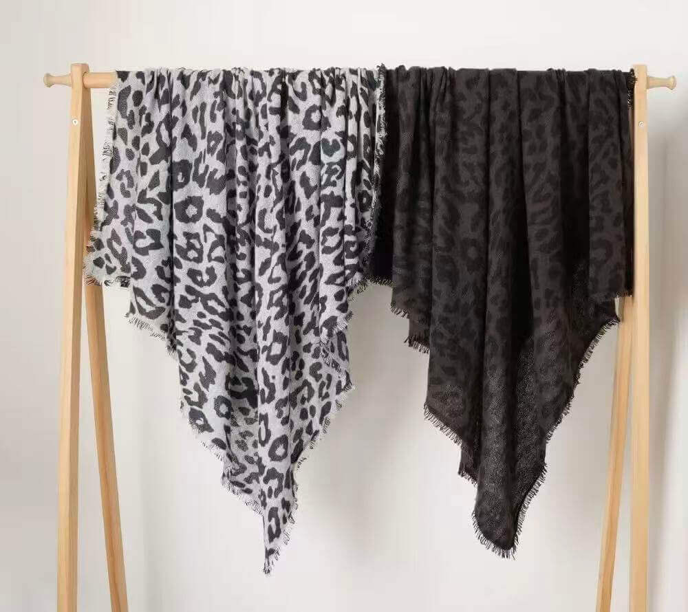100% pure cashmere leopard print scarf