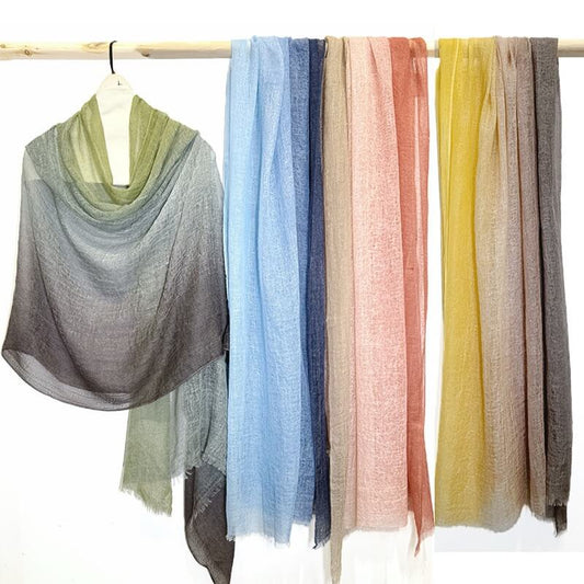 lightweight 100% cashmere gradient shawl for women travel wrap