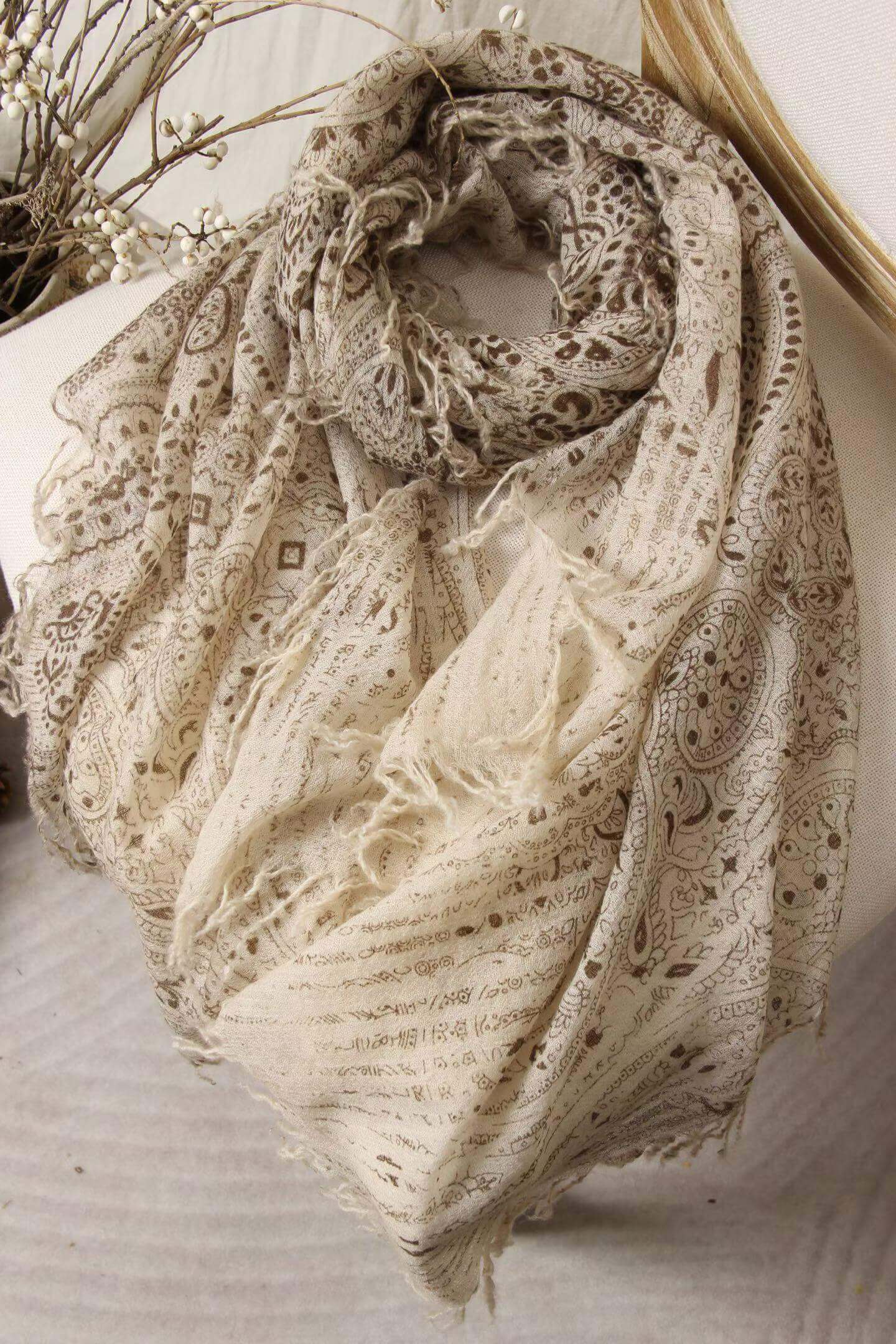 classic paisley print cashmere shawl elegant styling look