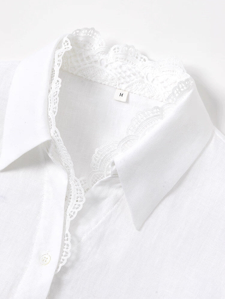 	classic white linen blouse relaxed silhouette