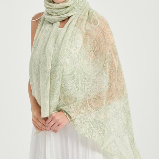	lightweight paisley cashmere scarf women，luxury lightweight cashmere shawl women