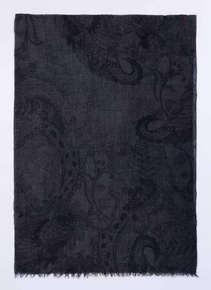 lightweight printed cashmere scarf 200x70