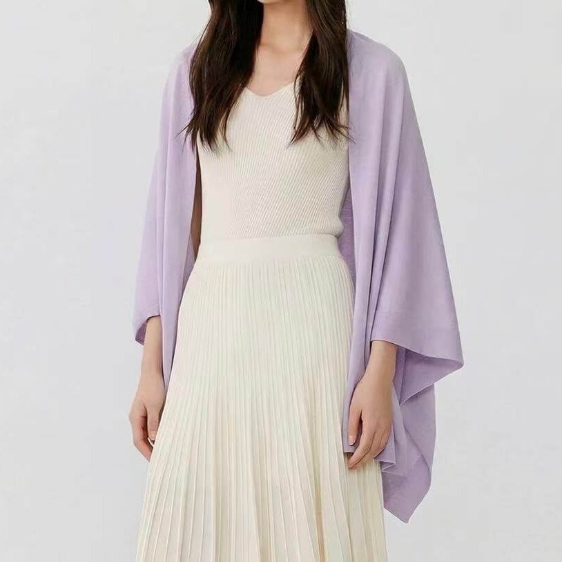 lavender silk cashmere cape shawl spring fashion