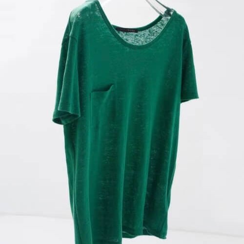 women's 100% Linen Short-Sleeve Tee in green
