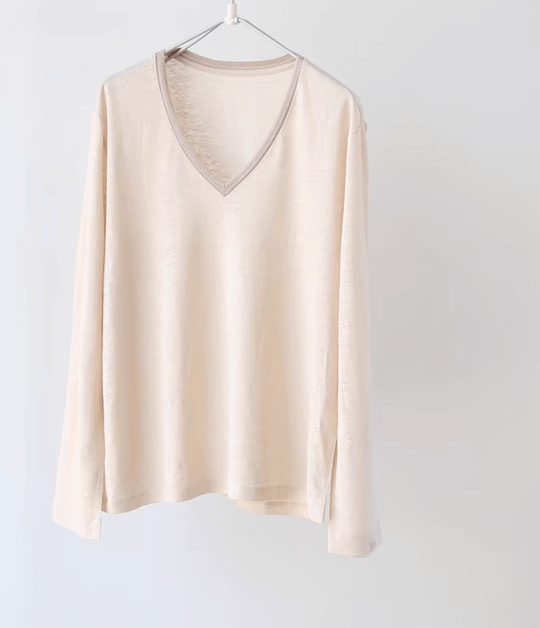 linen v neck long sleeve shirts