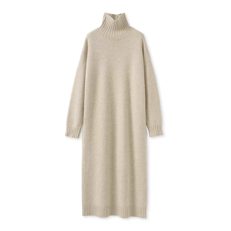 Soft cashmere turtleneck dress for elegant everyday wear