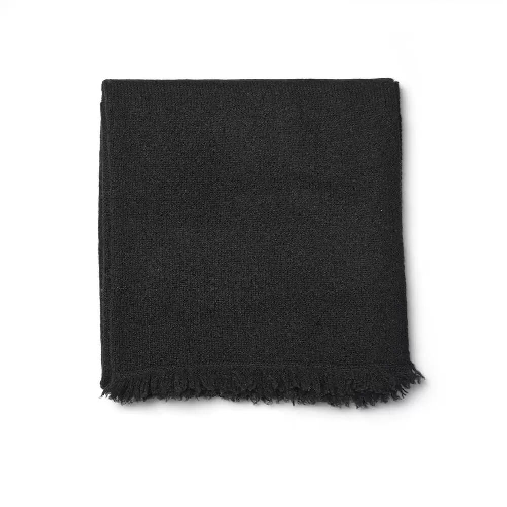 	Charcoal gray 100 percent cashmere knitted scarf for timeless winter wear