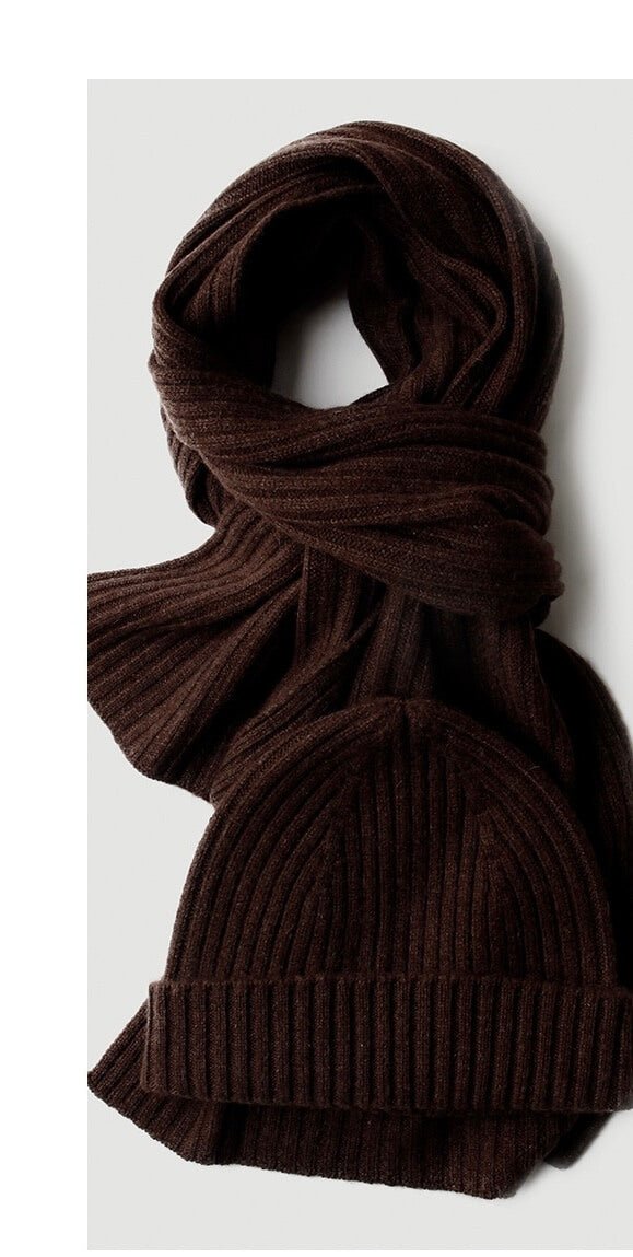 uxury unisex 100% cashmere hat and scarf set
