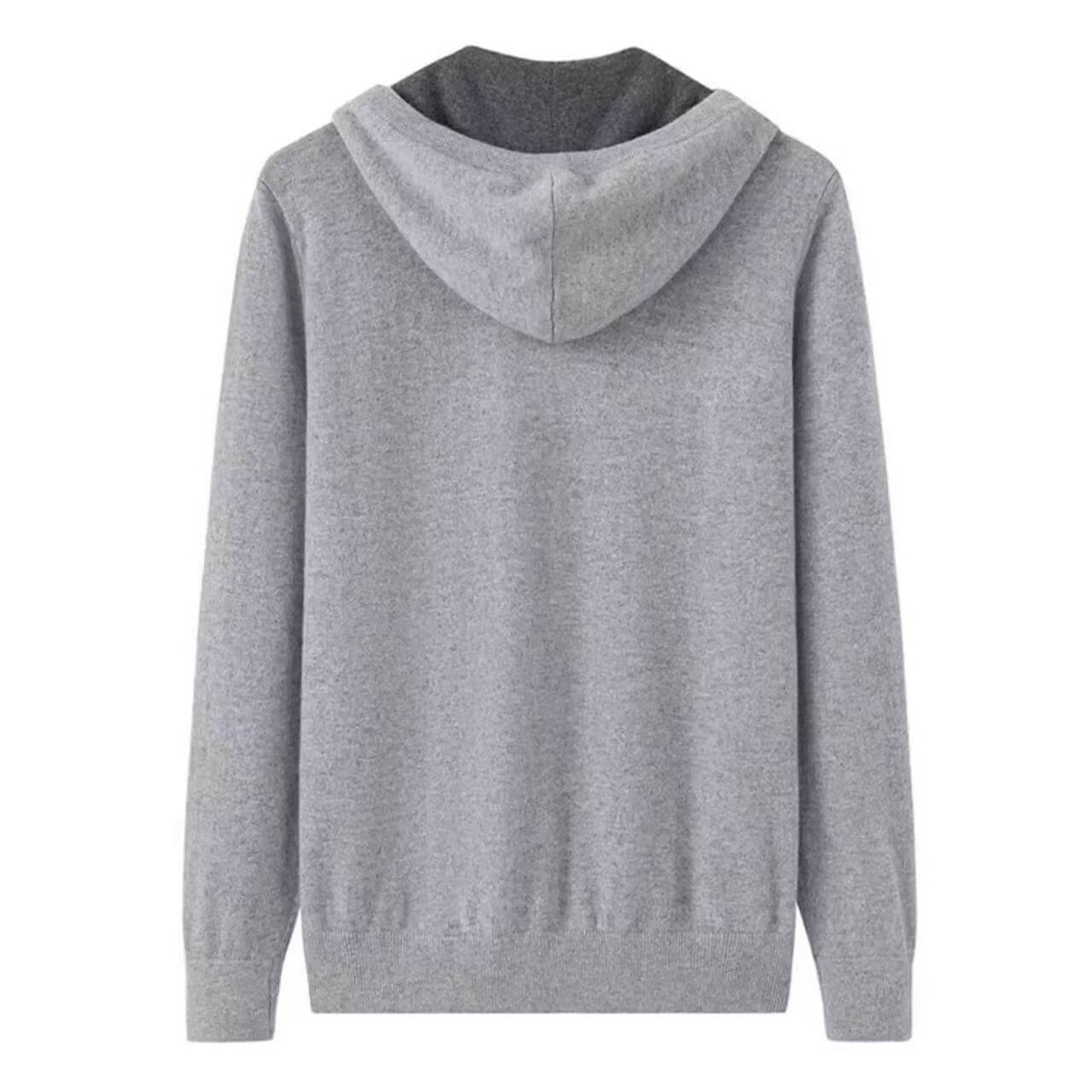 	Soft 100% cashmere men’s winter hoodie knit