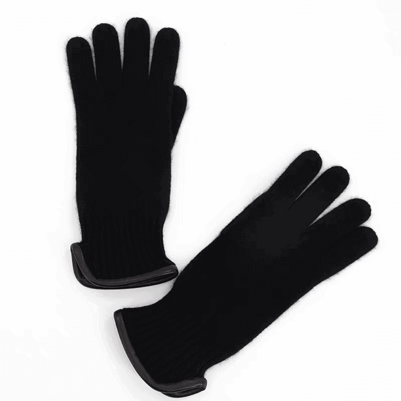 men cashmere black color gloves 