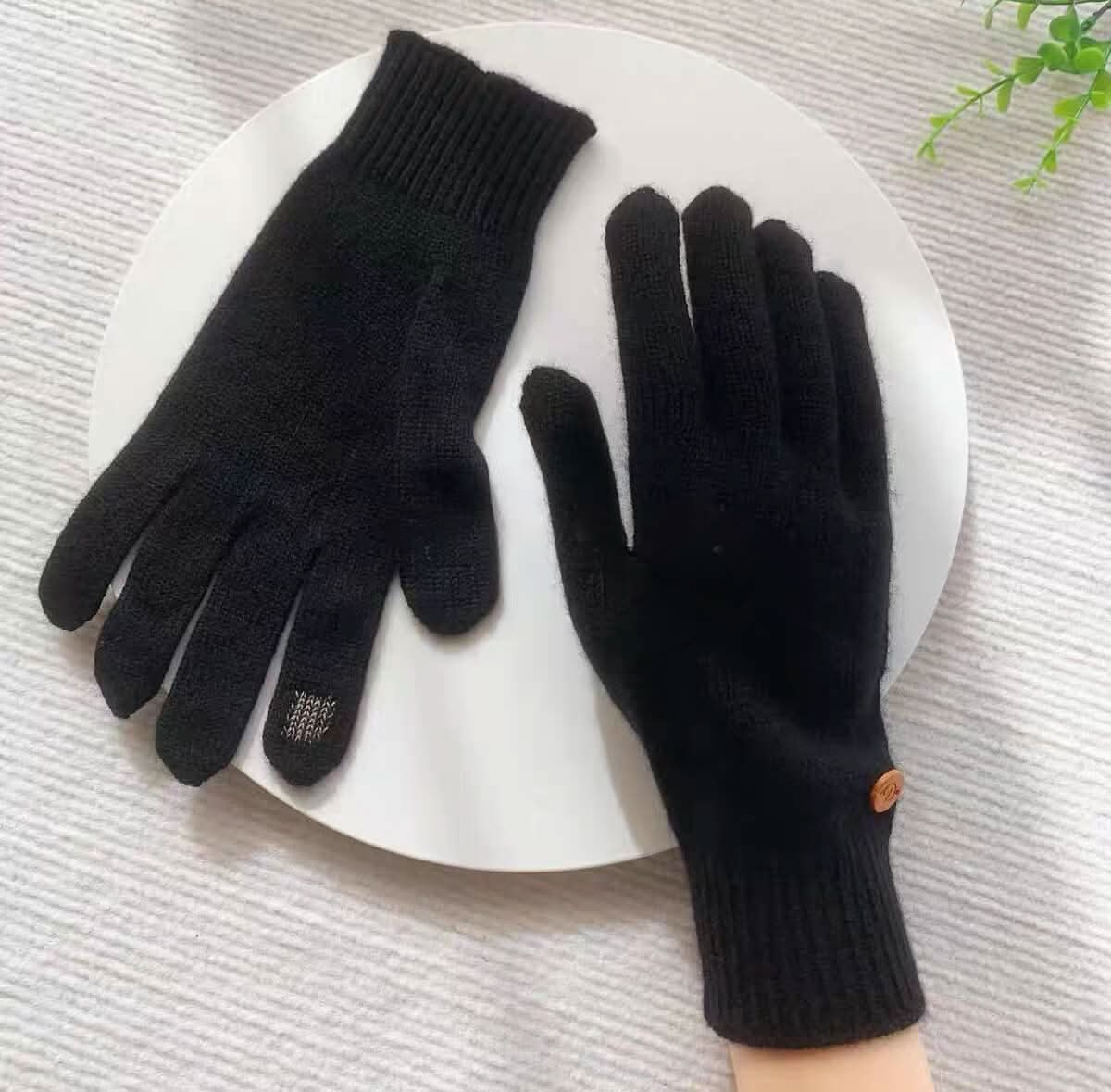 men's cashmere gloves in black