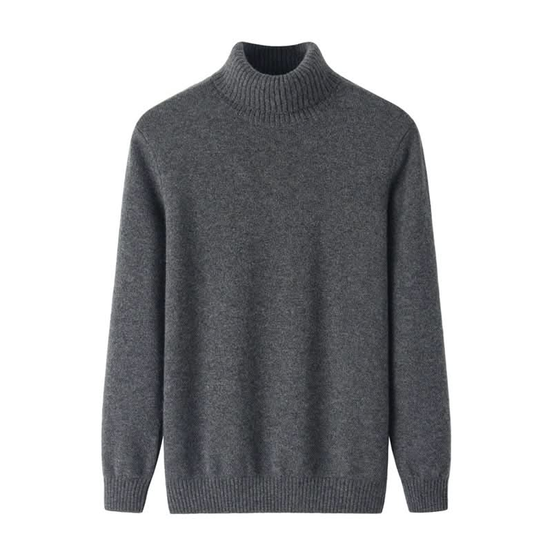 charcoal grey men's cashmere turtle neck sweater