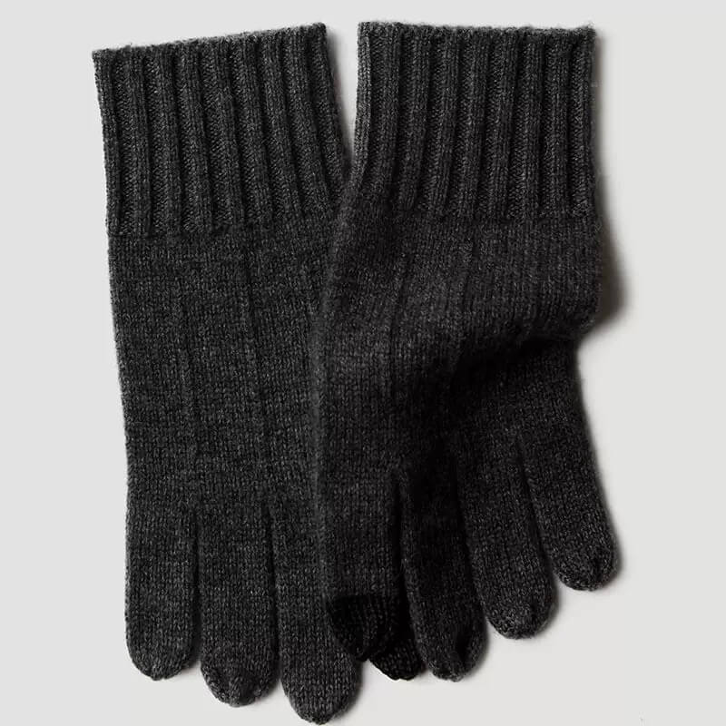 men’s ribbed cuff cashmere gloves soft winter gloves