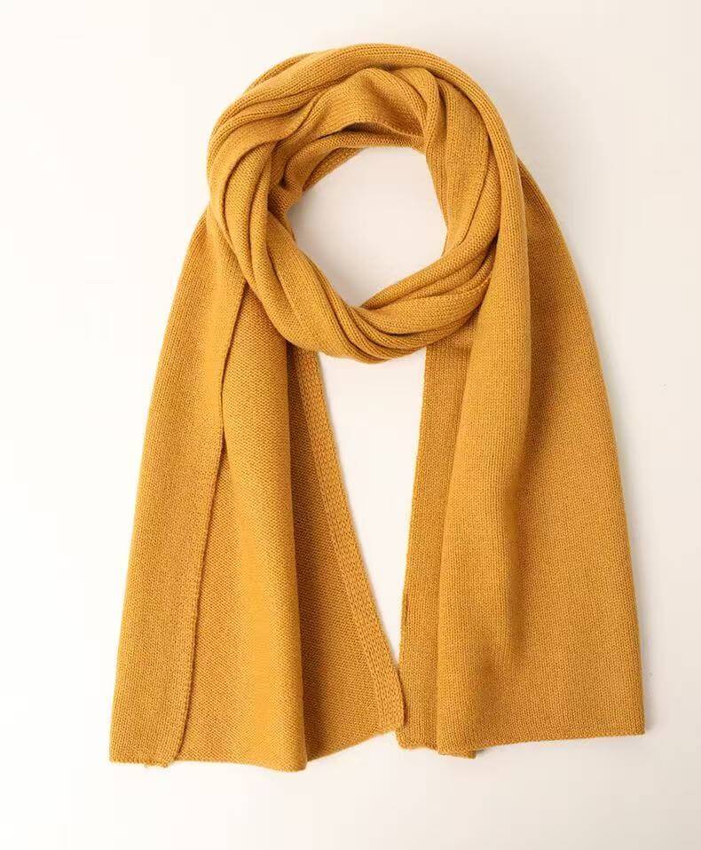 mustard yellow cashmere small scarf lightweight winter neck wrap