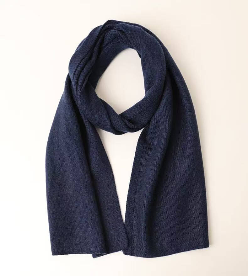 navy blue 100% cashmere mini scarf classic unisex winter scarf