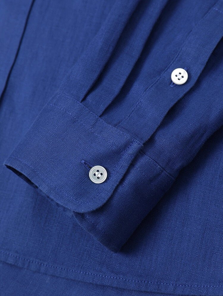 oversized blue linen shirt women lightweight vacation clothing