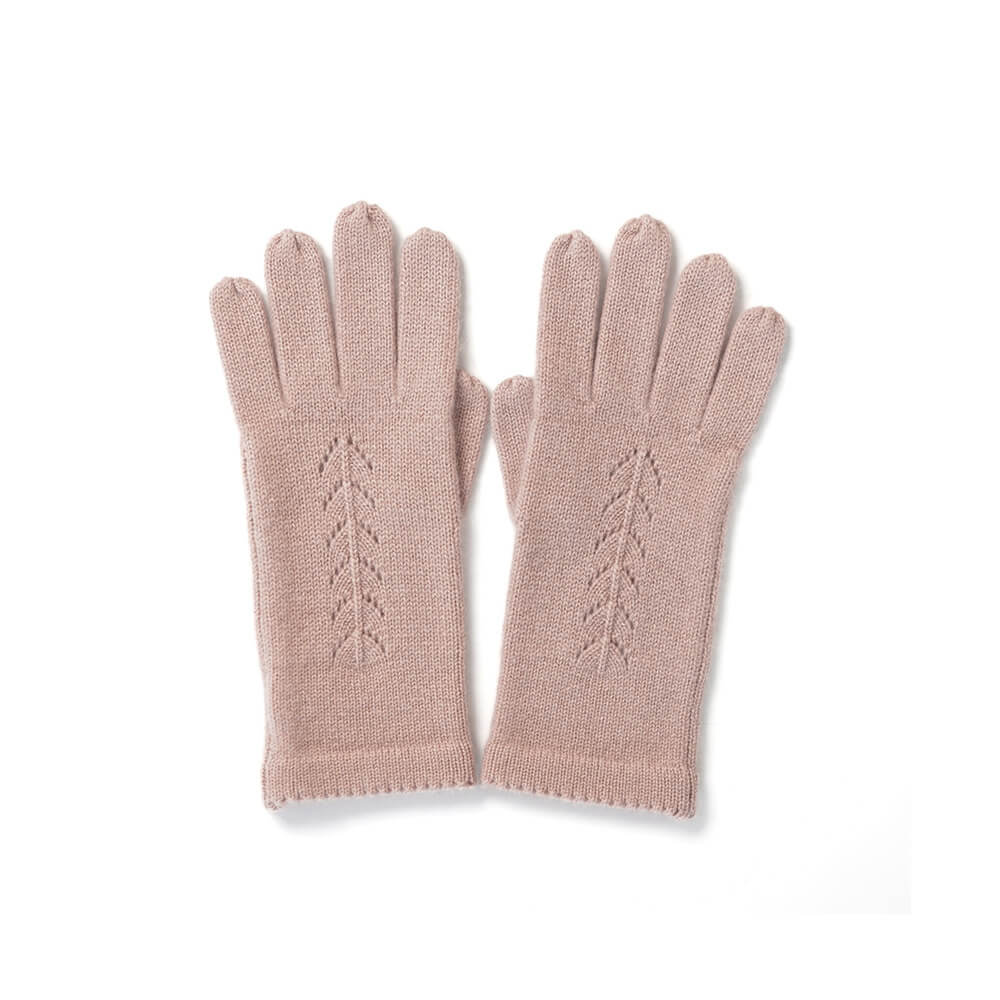 Women's knitted Cashmere Gloves in pink color