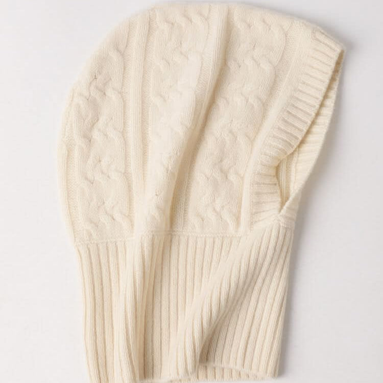 balaclava  cashmere cable knitting white hats , soft cashmere hat for women, warm winter accessories,cashmere hat for skiing and travel