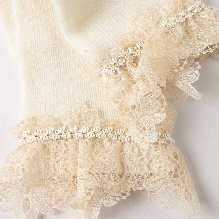 Elegant women’s white cashmere winter gloves,Luxury women’s natural white cashmere gloves