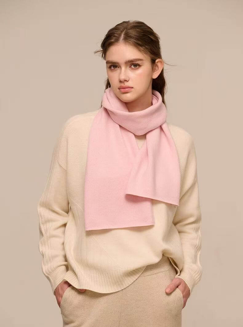 premium 100% cashmere mini scarf compact elegant winter accessory