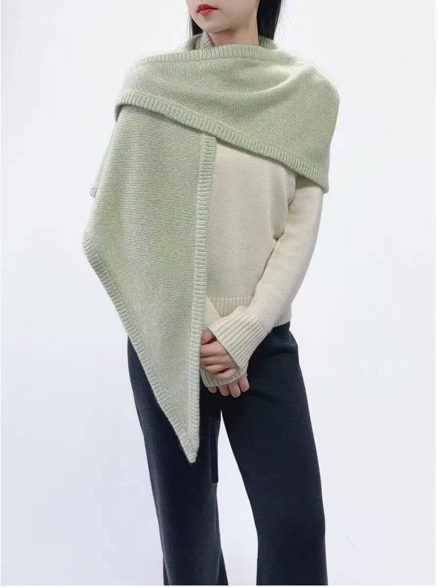 Luxury gift for women cashmere silk triangle scarf, elegant knitted wrap for birthdays and holidays