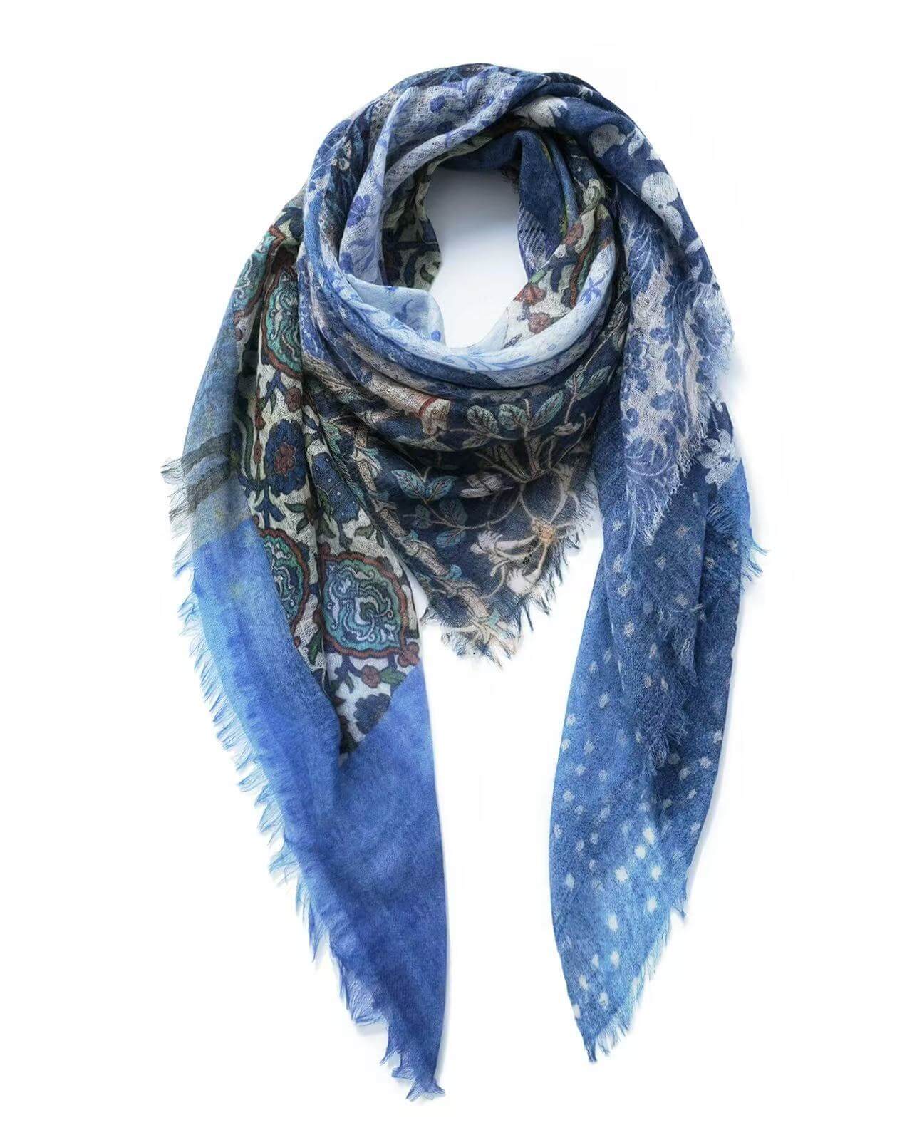 	printed cashmere scarf women spring summer lightweight wrap