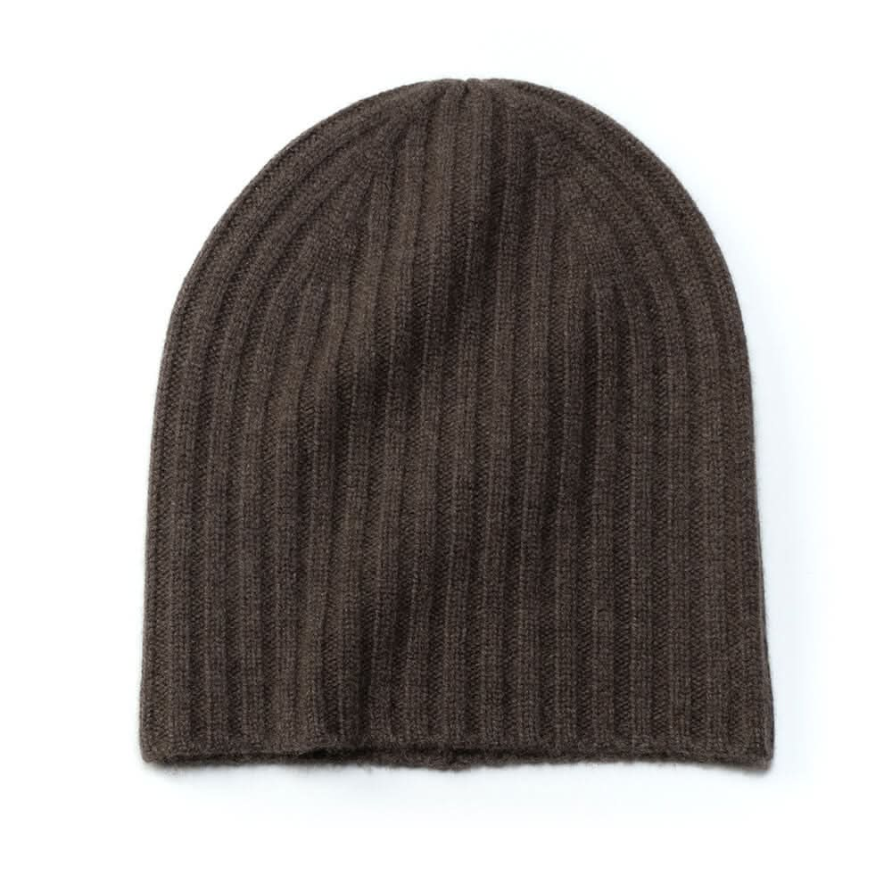 pure cashmere ribbed beanie hats