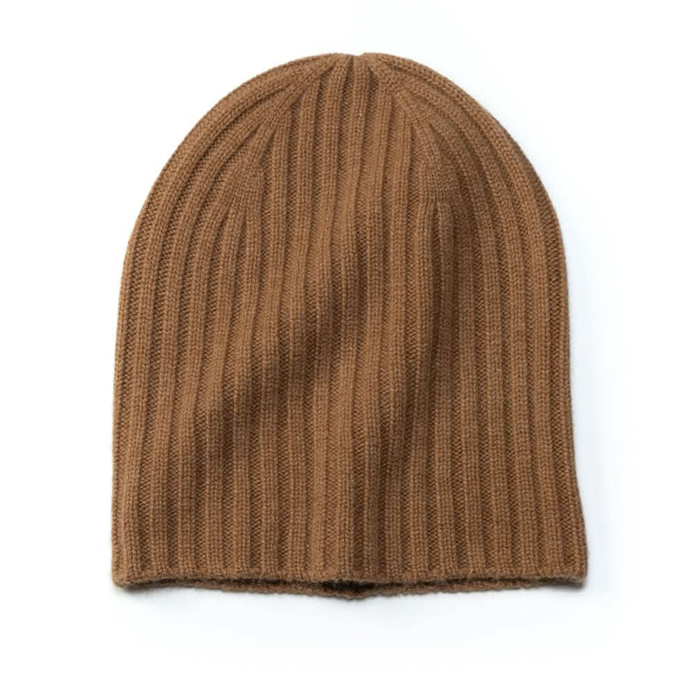 pure cashmere ribbed beanie hats